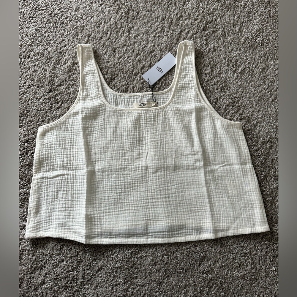 UGG Women's Cream Square Neckline Cinthia Tank Top Size X-Large NWT
